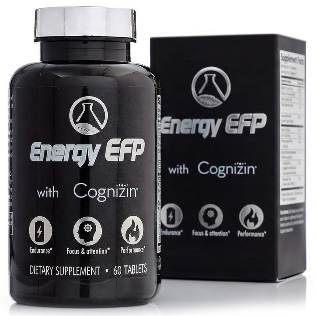 Energy EFP Brain Booster - 60Ct Nootropic Energy Supplements für Fokus & Stamina mit Citicoline, Vitamin B, Ashwagandha, L-Theanin, Ginseng