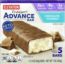 Millville Elevation Advance Chocolate Coconut Bars, Carb Conscious, 5g Protein, mit Rezepten. Eine Box von 5, 1.4oz Individuell Wrapped Bars. Bundle Inklusive 2 Rezepte, 5 Bars.