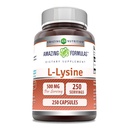 Erstaunliche Formeln L-Lysine 500 Mg Aminosäure Ergänzung | Kapseln | Non-GMO | Gluten-Free | Made in USA (1 Pack | 250 Count)