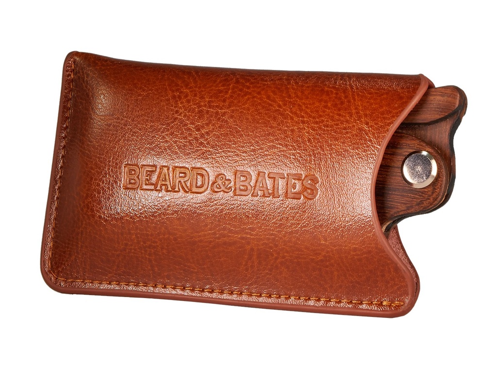 Bart & Bates Echte Ledertasche - Für die Sandalwood Switchblade | Protective Accessory Case for Wooden Comb (POUCH ONLY!)