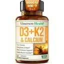 Vitamin D3 K2 Beilage – All-in-1 Unterstützung für Immun-, Knochen- und Herzgesundheit mit Vitamin D + Vitamin K (als MK7) – K2 D3 (5000 IU) Vitamin Beilage mit schwarzem Pfeffer für Max Absorption, 60 Kapseln
