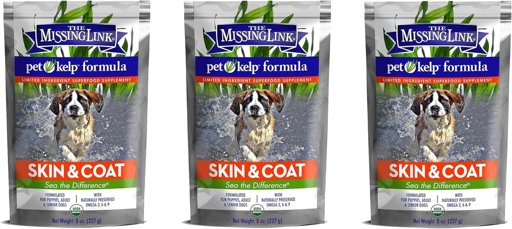 Die fehlende Link 3 Packung Pet Kelp Formula, 8 Unzen jede, Superfood-Ergänzung für Hunde, Haut und Mantel
