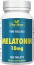 Melatonine 10 mg - TR Délai de libération - 300 comprimés - Concentration maximale