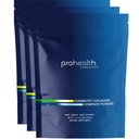 ProHealth Longevity Collagen Peptides Poudre - pour les personnes de plus de 40 ans. 20g Multi Collagen. 2g Pro-Collagen. Acide hyaluronique. Type I, II, III, V, X pour les articulations, les os, les cheveux, la peau, les muscles, le museau - (3 paquets)