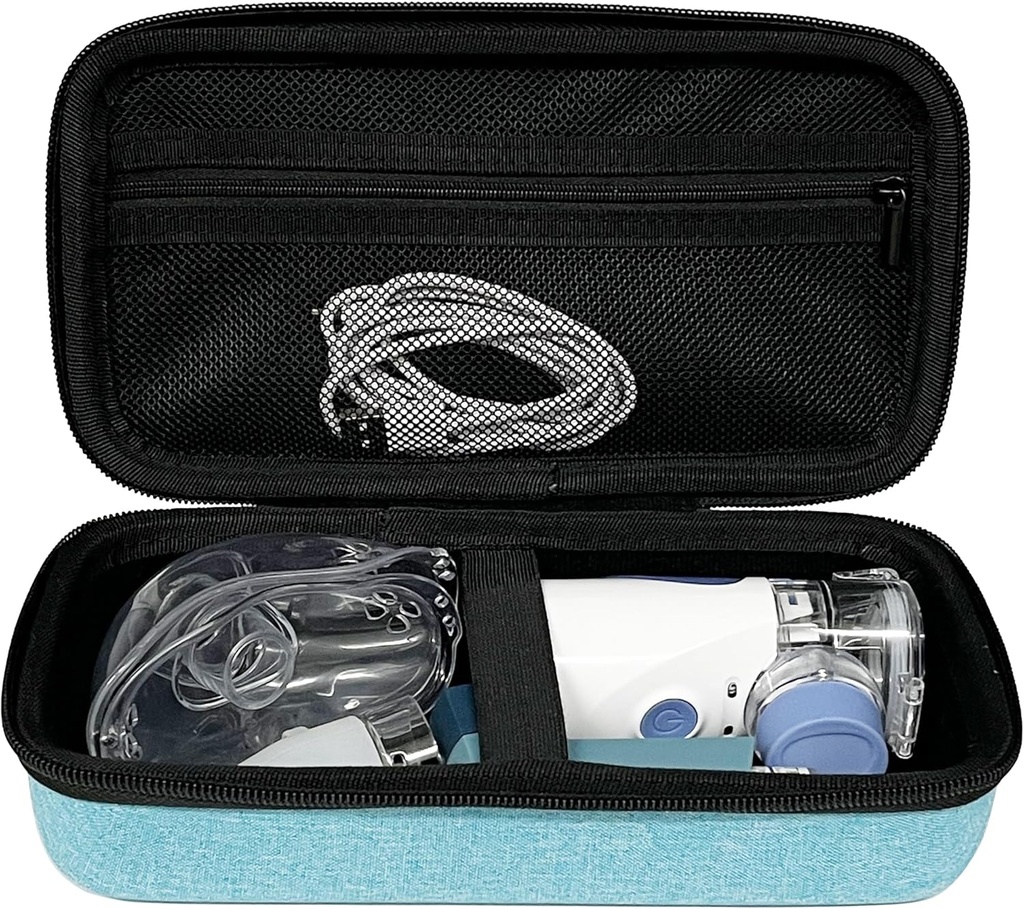 Hard Travel Case Bag Kompatibel mit tragbarer Handheld Inhaler Nebulizer Maschine für Erwachsene und Kinder (Sache nur) (Light Blue)