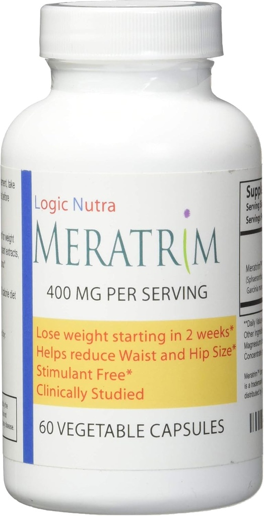 Meratrim Proprietary Blend 400 mg - Garcinia Mangostana (Fruit Rind) Extract - Stimulant Free - 60 Vegetable Capsules