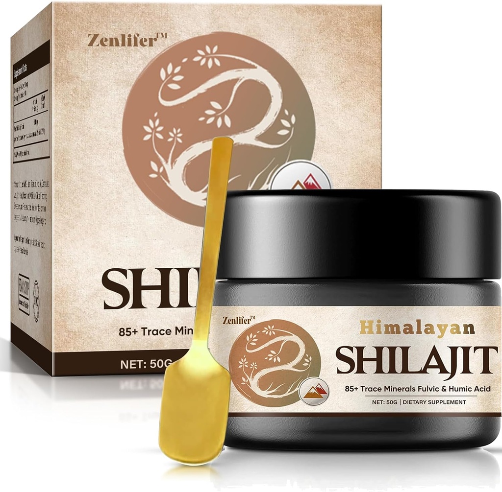 Shilajit Pure Himalayan Organic Shilajit Resin,Potency Natural Organic Shilajit Supplement Resin mit 85+ Trace Minerals & Fulvic Säure für Energie, Immununterstützung