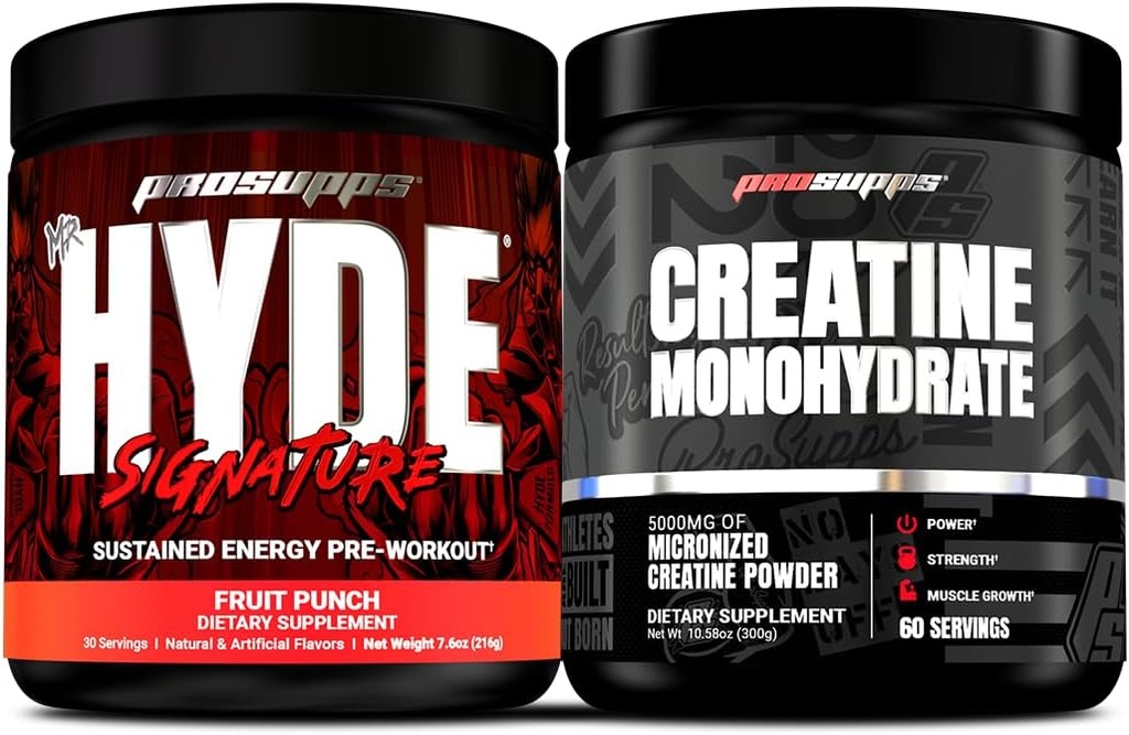 PROSUPPS Hyde Signature Pré-entraînement soutenu, punch fruit et creatine 300 Bundle