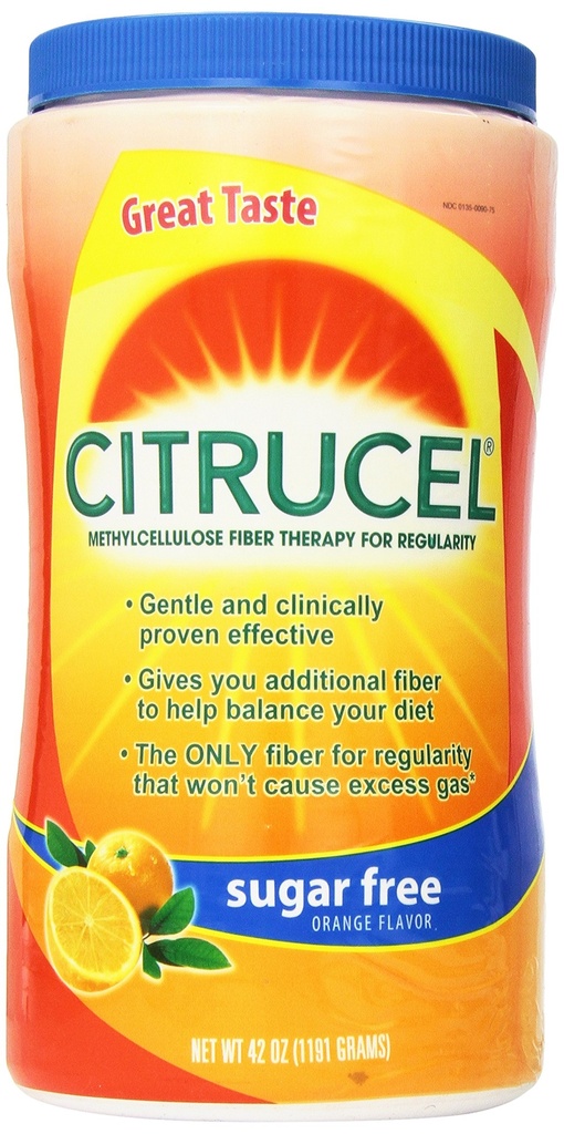 Citrucel Methylcellulosefasertherapie für Regularität mit SmartFiber Sugar Free/Orange Flavor 42Oz (1191g)