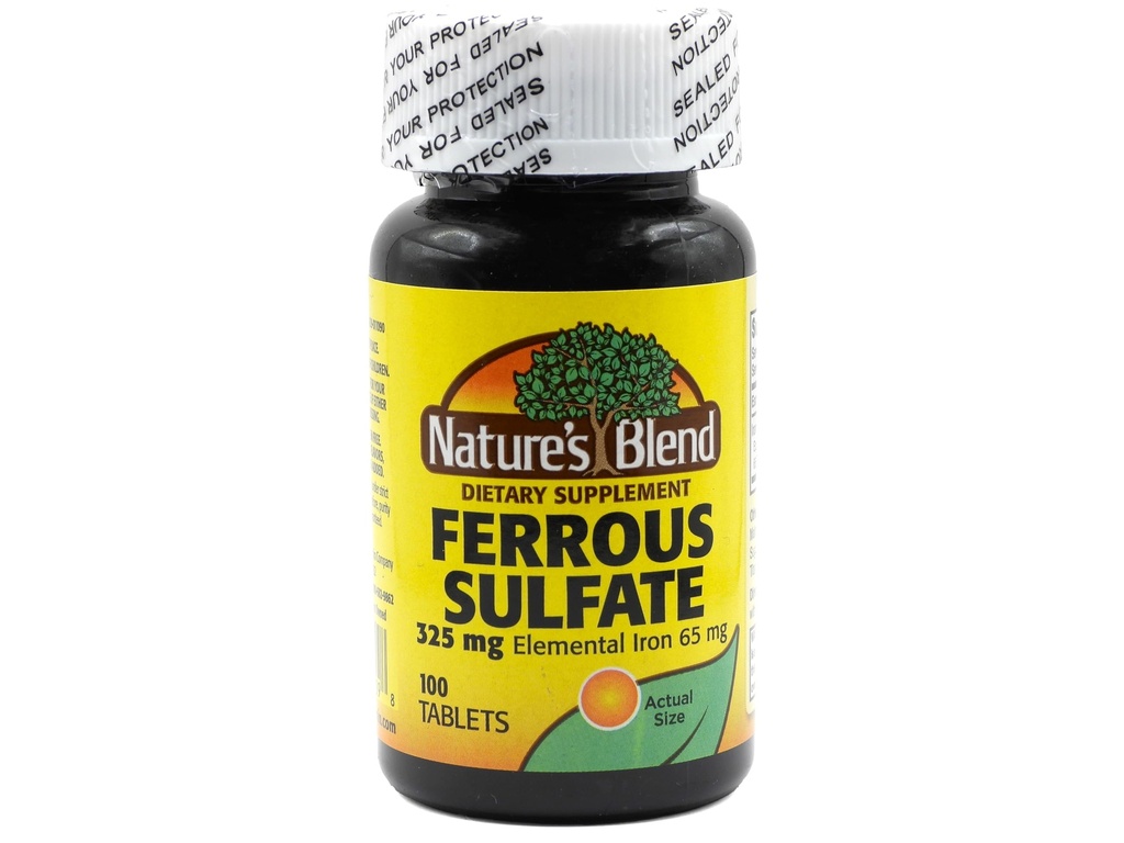 Mélange naturel de sulfate de fer ferreux 325mg BPK, assorties, comprimés, 100 Nombre