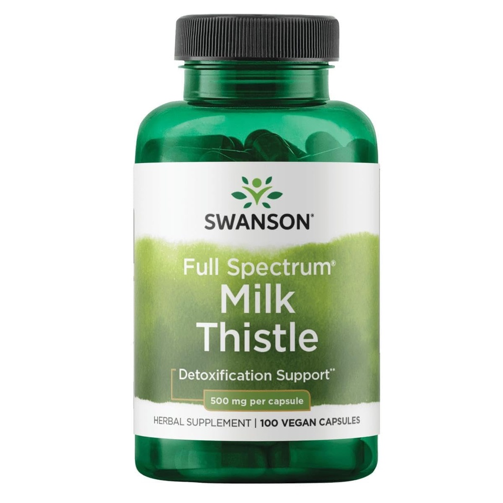 Swanson Full Spectrum Milk Thistle Liver Health Supplement für Erwachsene Suche nach natürlicher Entgiftung und Antioxidans Unterstützung - 500 mg (100 Vegan Kapseln)