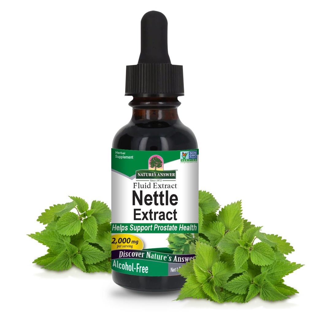 Nature's Answer Nettle Leaf 1oz Extrant de la prostate Suppot de la prostate Concentrated Dark Green Nettle Leaf Herbal Supplement (en anglais seulement) Non-OGM, Kosher, sans gluten et sans alcool