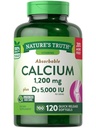 Nature's Truth Calcium 1200 mg Plus Vitamin D3 5000 IU Nahrungsergänzungsmittel, 120 Count (Pack von 3)