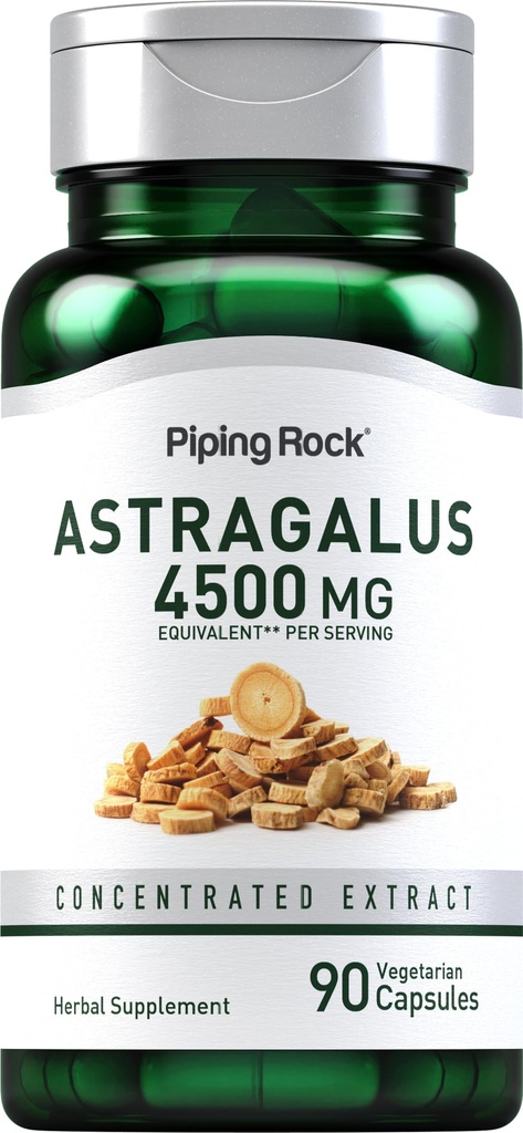 Piping Rock Astragalus Root Extract Kapseln | 4500mg | 90 Count | Vegetarisch, Non-GMO, Gluten kostenlose Ergänzung