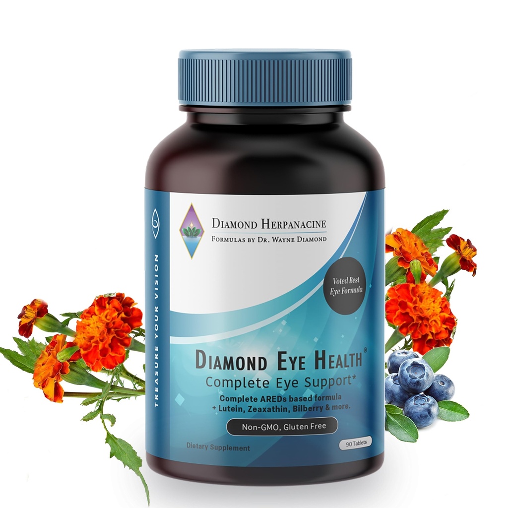 Diamond Eye Health - Natürliche Vitamine für vollständige Augenunterstützung - Gesunde Augen Vitamine - Augengesundheit Vitamine zu helfen, Aging Eyes zu erhalten - Vegan, Glutenfrei, Dairy-Free - (90 Count)