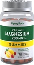 Piping Rock Magnesium Citrate Gummis 200 mg | 70 Count | Vegan Formel | Zitronen Himbeer Geschmack | Nahrungsergänzung | Vegetarisch, Non-GMO, Glutenfrei