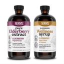 Norm's Farms Elderberry Extract & Wellness Syrup Bundle 2 PK - Immune Support Elderberry Syrup for Kids & Adults - Made in USA, Pure, Potent, Natural Ingredients, Vegan, Gluten-Free, Non-GMO - 8 Oz