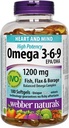 Webber Naturals Omega 3-6-9 High Potency 1200 mg · Poisson, lin et bore, 180 softgels