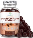 Zuckerfreie Ceylon Cinnamon Gummie (2.000mg/Serving) Ceylon Cinnamon Ergänzung für Gehirngesundheit, Vegan, Glutenfrei, Ersetzen Ceylon Cinnamon Kapseln, Pillen, Pulver, Extrakt (60 Chews)