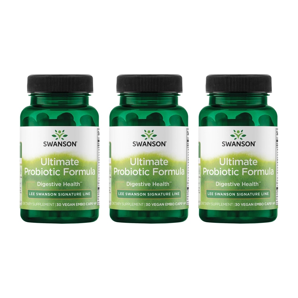Swanson Ultimate Probiotic Formula Digestive Health Immunsystem Unterstützung 66 Billion CFU Prebiotic NutraFlora scFOS 30 DRcaps Veggie Kapseln (Kaps) (3 Pack)