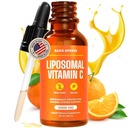 Liposomale Vitamin C Liquid 6000mg – Hohe Absorptionsflüssigkeit C Ergänzung für Immununterstützung, Antioxidans & Hautgesundheit – Non-GMO, Vegan, Gentle Formula – 2 fl oz