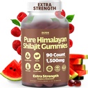 Pure Himalayan Shilajit Gummies 1500mg - 90 Vegan, Sugar-Free Gummis mit 85+ Trace Minerals & Fulvic Acid, Non-GMO Shilajit Supplement für Herren & Frauen