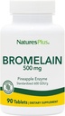 Natures Plus Bromelain - 500 mg, 90 vegetarische Tabletten - Natürliche proteolytische Enzymergänzung- Glutenfrei - 90 Servierungen