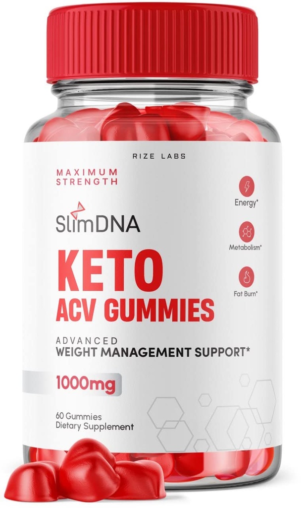rize labs - SlimDNA Keto Gummies 1000mg, Advanced Weight Loss Supplement, All-Natural Keto Plus ACV Supplement (60 Gummi)