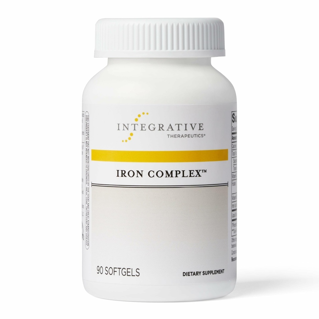 Integrative Therapie Iron Complex - Wellness & Energie-Unterstützung mit Vitaminen C & B12* - Inklusive Folat - Gluten-Free & Dairy-Free - 90 Softgels (45 Servietten)