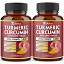 2packs 90 Kapseln Kurkuma Curcumin + Apfel-Aschen-Essig-Kapseln, 6 Monate Versorgung mit Ashwagandha, Ginger, 95 % Standardisierte Curcuminoide, Joint & Absorption Support