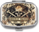 Metall 2 Compartment Pill Organizer Travel Friendly Portable Compact Pill Box Süße Pille Fall Vitamine,Fish Oil, Ergänzungen,Meds,Tablet for Purse,Pocket. (1492.)