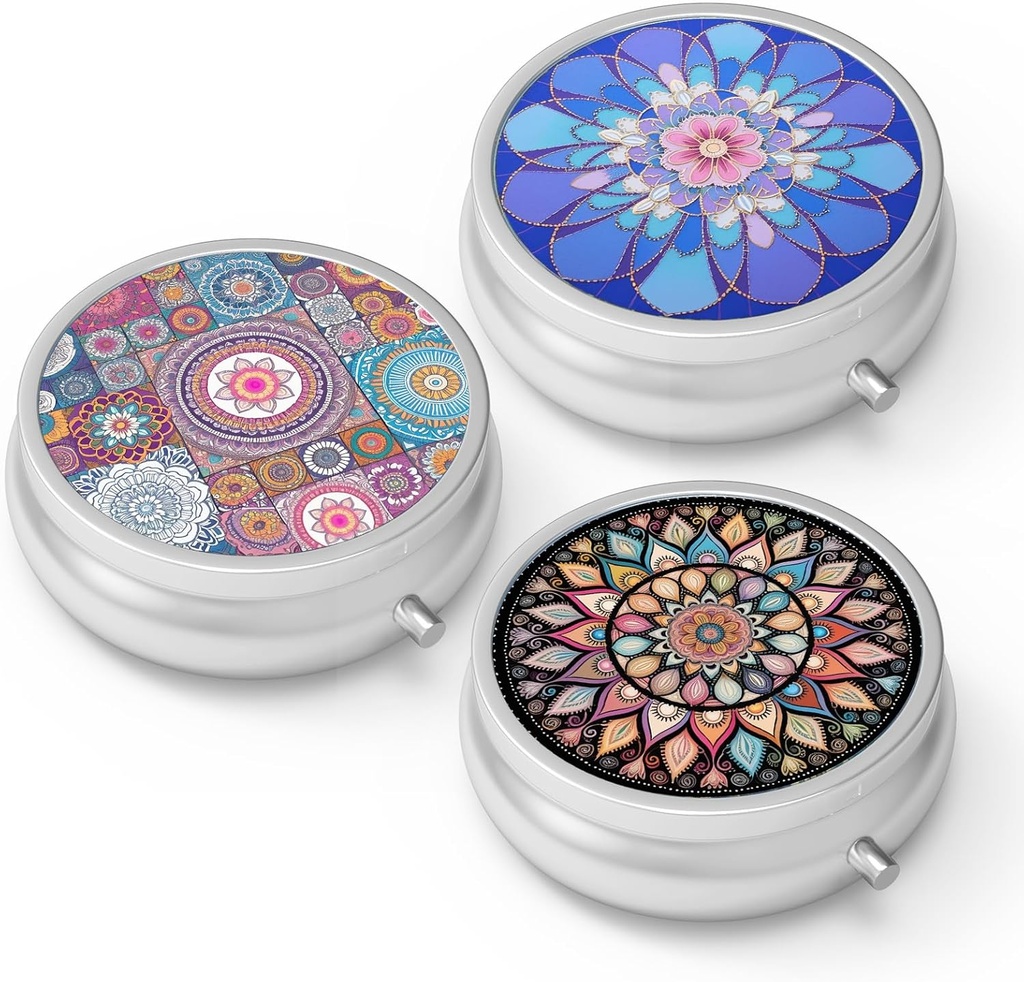 Pill Box 3 Compartiment petit cas de pilule, Portable pour la poche ou la pilule de chasse Organisateur porte-conteneur de pilule pour tenir les vitamines, médicaments, huile de poisson et suppléments(3PCS)