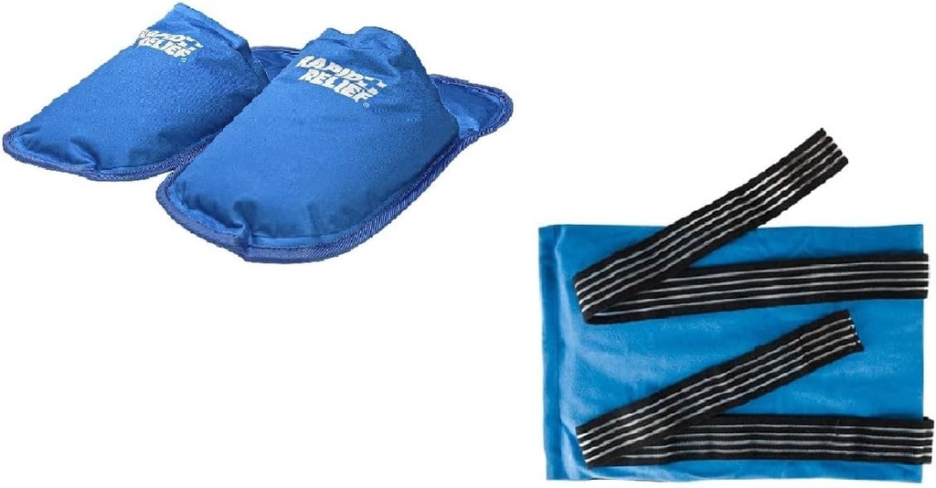 Pantoufles de thérapie chaude et froide (1) & Compresseur chaud et froid réutilisable Deluxe (1)