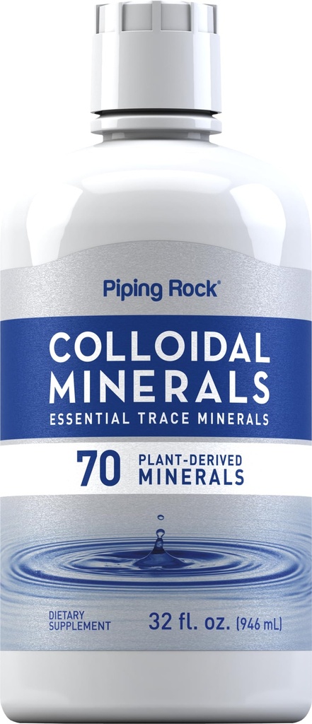 Piping Rock Colloidal Minerals Liquid | 32 fl oz | Unflavored Tinkture Supplement | Plan Abgeleitete essentielle Spurenminerale | Vegetarisch, Nicht-GVO, glutenfrei