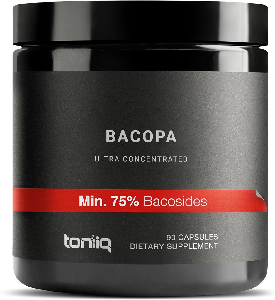 Bacopa - Extrait ultra-haute puissance 45:1 avec 75 % de Bacosides - hautement concentré - Laboratoire tiers testé - 90 Capsules