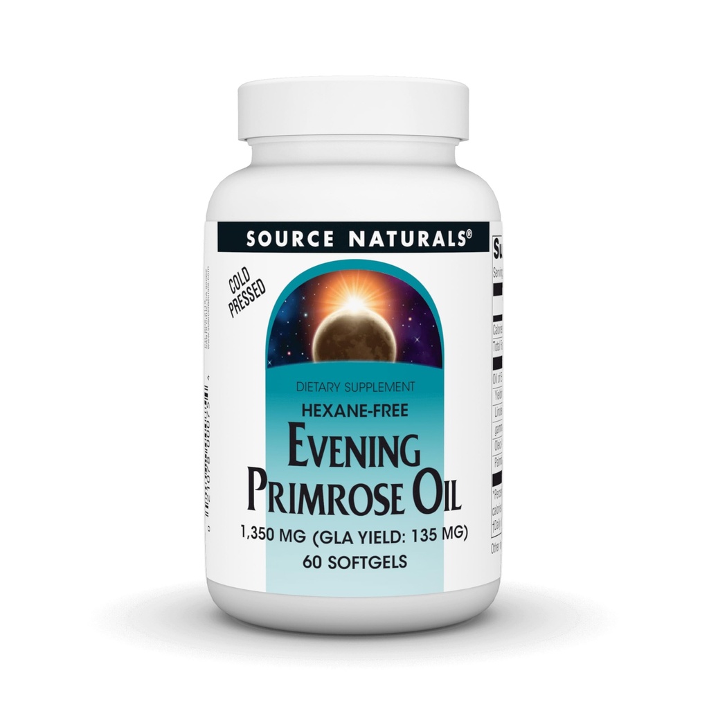 Quelle Naturals Evening Primrose Oil - Hexan-Free - 1350mg - GLA Ausbeute: 135 mg - Kalt-Pressed - 60 Softgels