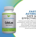 ColoLax Gentle Constipation Relief für Erwachsene - Hocker Softener & Colon Cleanse mit Psyllium Husk - Unterstützung für Regelmäßigkeit, Relief aus Gas & Bloating und Verdauungsunterstützung - 60 Kapseln