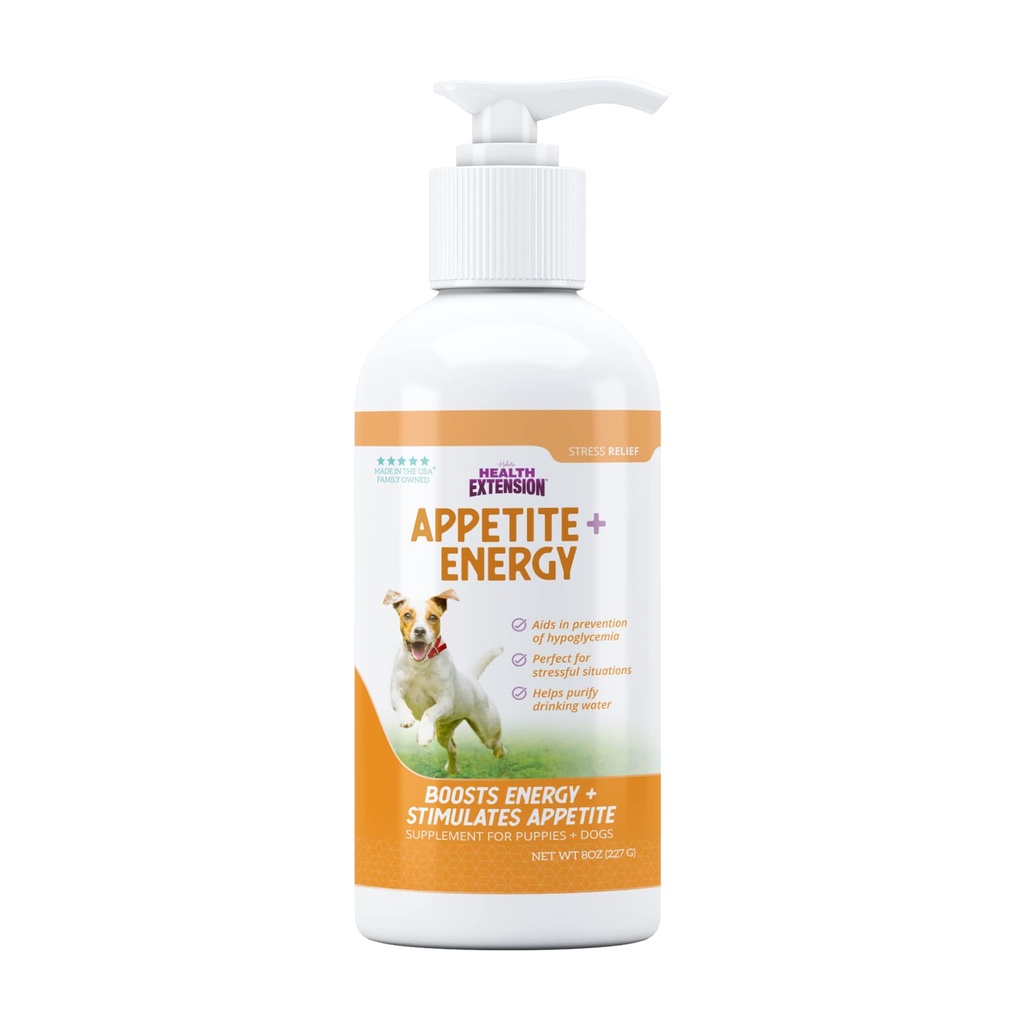 Health Extension Stress Relief Supplement für Hunde, 8oz - Appetit & Energie Boost, verhindert Hypoglykämie, angereichert mit Vitamin B