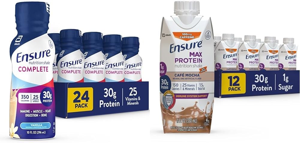 Ensure COMPLETE Nutrition Shake 30g of Protein Meal Replacement Shake with Nutrients for Immune Health & Max Protein Liquid Nutritional Shake with 30g of Protein