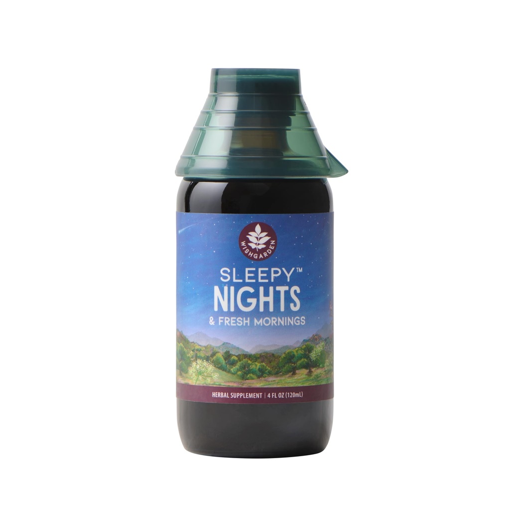 WishJarden Herbs Nuits et matins frais - All-Natural Herbal Sleep Aid Tecture, complément de sommeil biologique avec fleur de passion, houblon et écaille, soutient le sommeil profond et les cycles de sommeil sains, 4oz