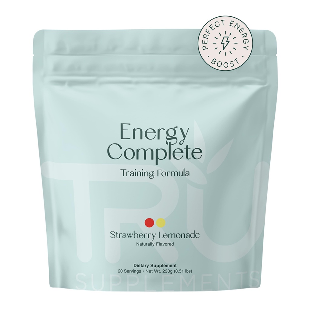 TRU ergänzt Energie, Pre Workout Training Formula, Vegan Friendly, No Jitters, Verbesserung Workout-Performance, Natürlich extrahierte Flavors, 20 Servierungen (Strawberry Lemonade)