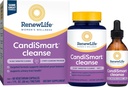 Renouveler la vie Nettoyez les adultes - CandiSmart - Programme de nettoyage des levures de 15 jours - Kit 2 parties - Sans gluten et sans lait - 60 capsules végétariennes + 1 fl. Oz. Teinture