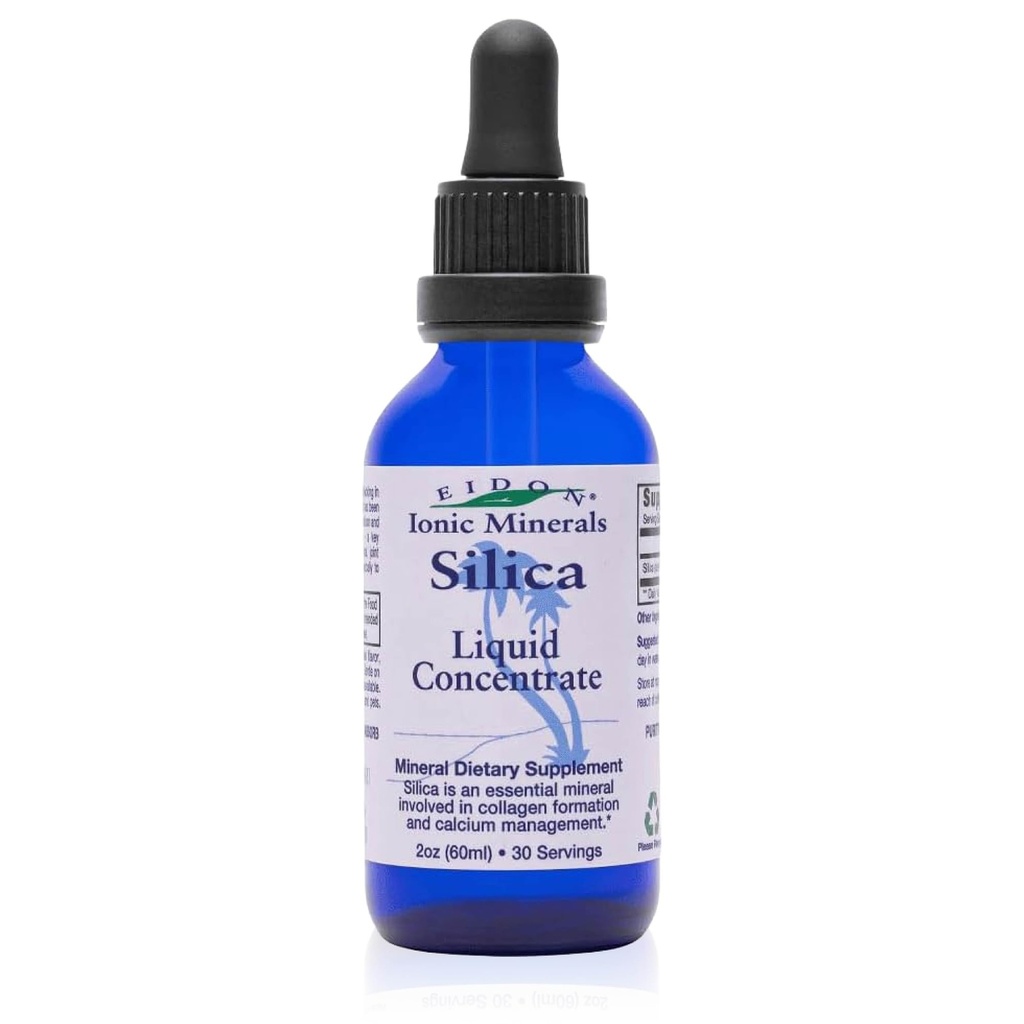 Eidon Liquid Silica Mineral Konzentrat - Silica Beilage für Haare, Haut und Nägel, Tropfen zur Unterstützung Collagen Produktion, hilft, Kalzium zu verwalten, nicht hinzugefügt Zucker - 2 oz