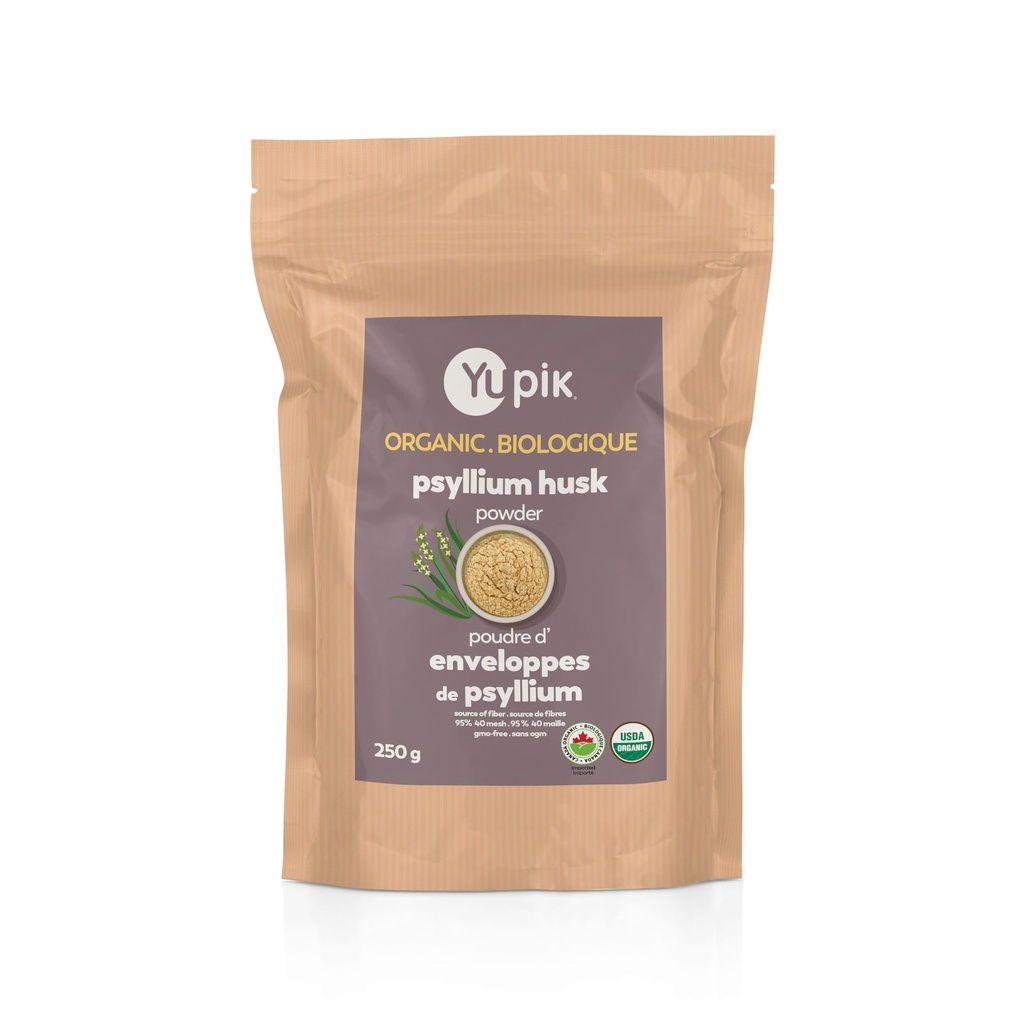 Yupik Organic Psyllium Husk Pulver 8.8oz, 95% Reinheit, lösliche Faser, USDA Zertifiziert, Non-GMO, Vegan, Glutenfrei, Unflavored, Plant-Based, Coarse Milled Husk für Back- & Verdauungs-Gesundheit