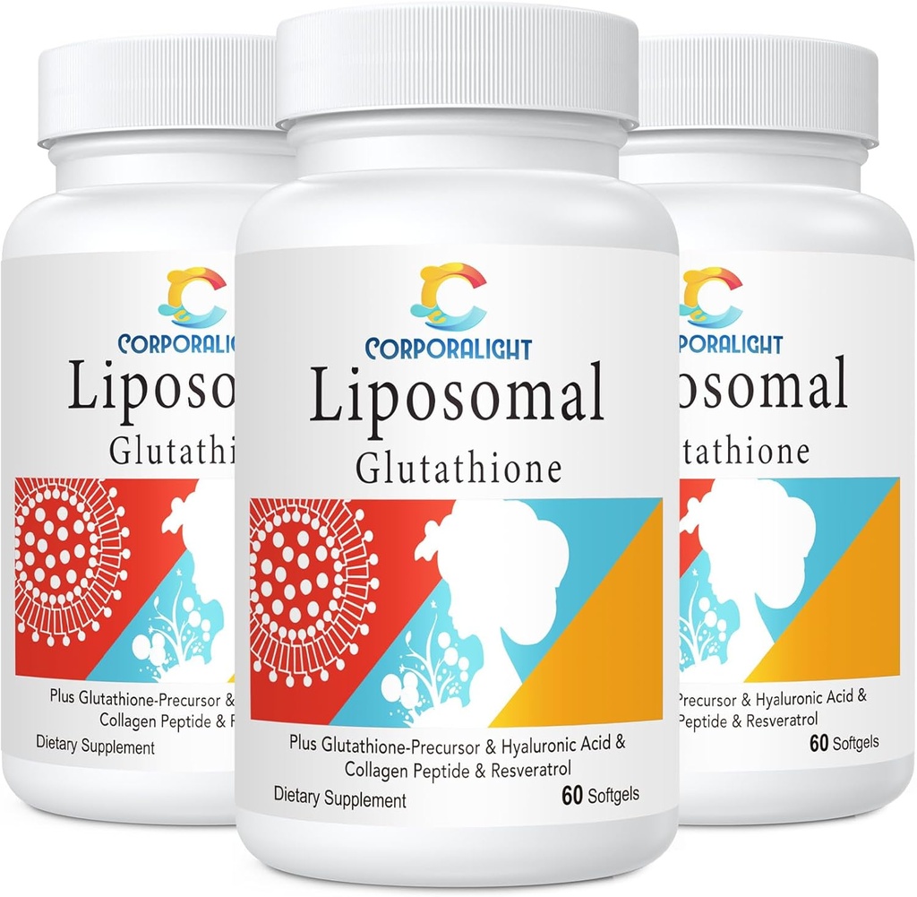 Liposomale Glutathione Softgele, Verbesserte Absorption - Liposomale Lieferung, aktive Form L-Glutathione, Zelluläre, Immunfunktion & Liver Detox, Reich an Antioxidantienformel, Glutenfrei, 180 Softgele