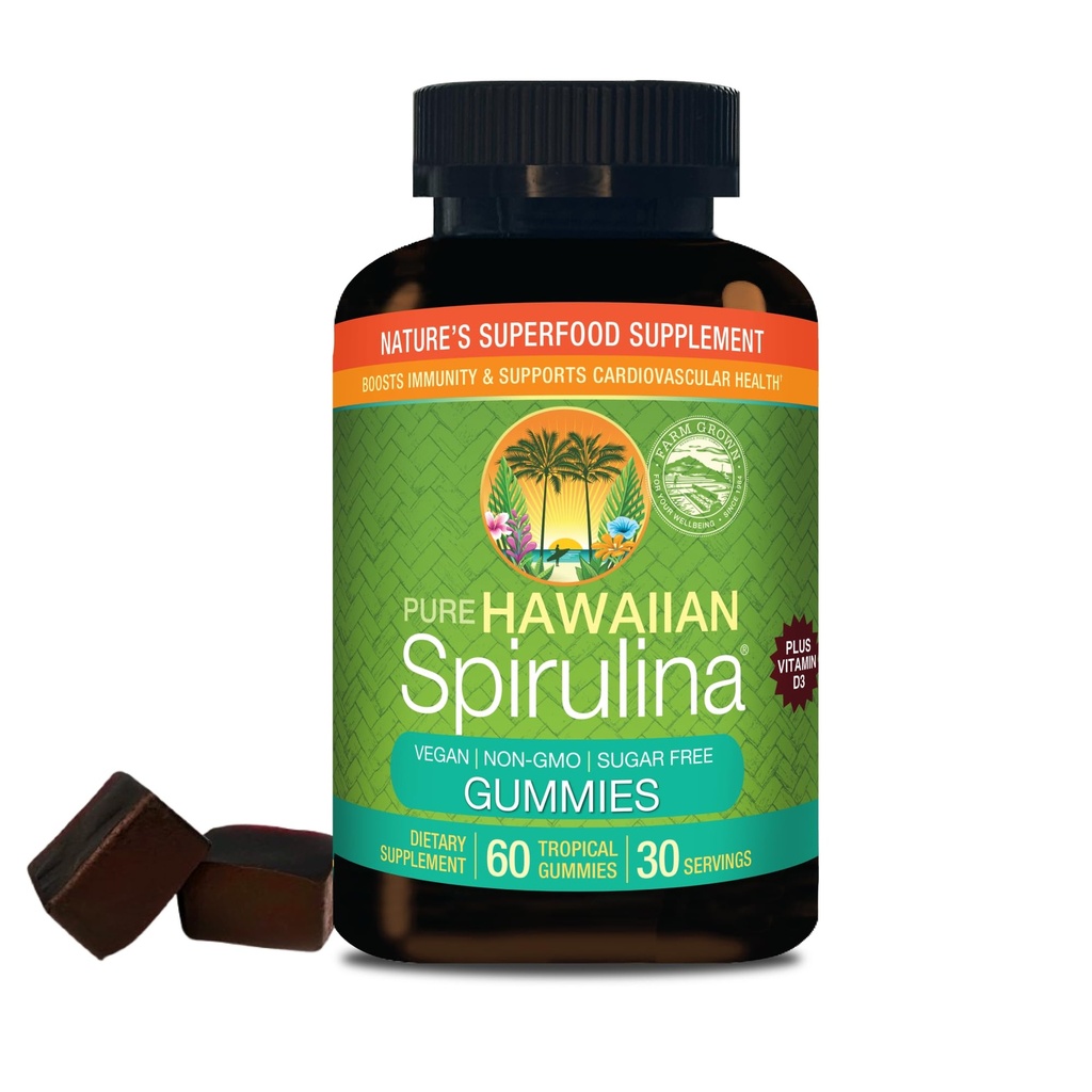 Nutrex Hawaii Spirulina | Ausserhalb in Kona Hawaii | Natürliche Nahrungsergänzungsmittel (60 Count, Gummy)