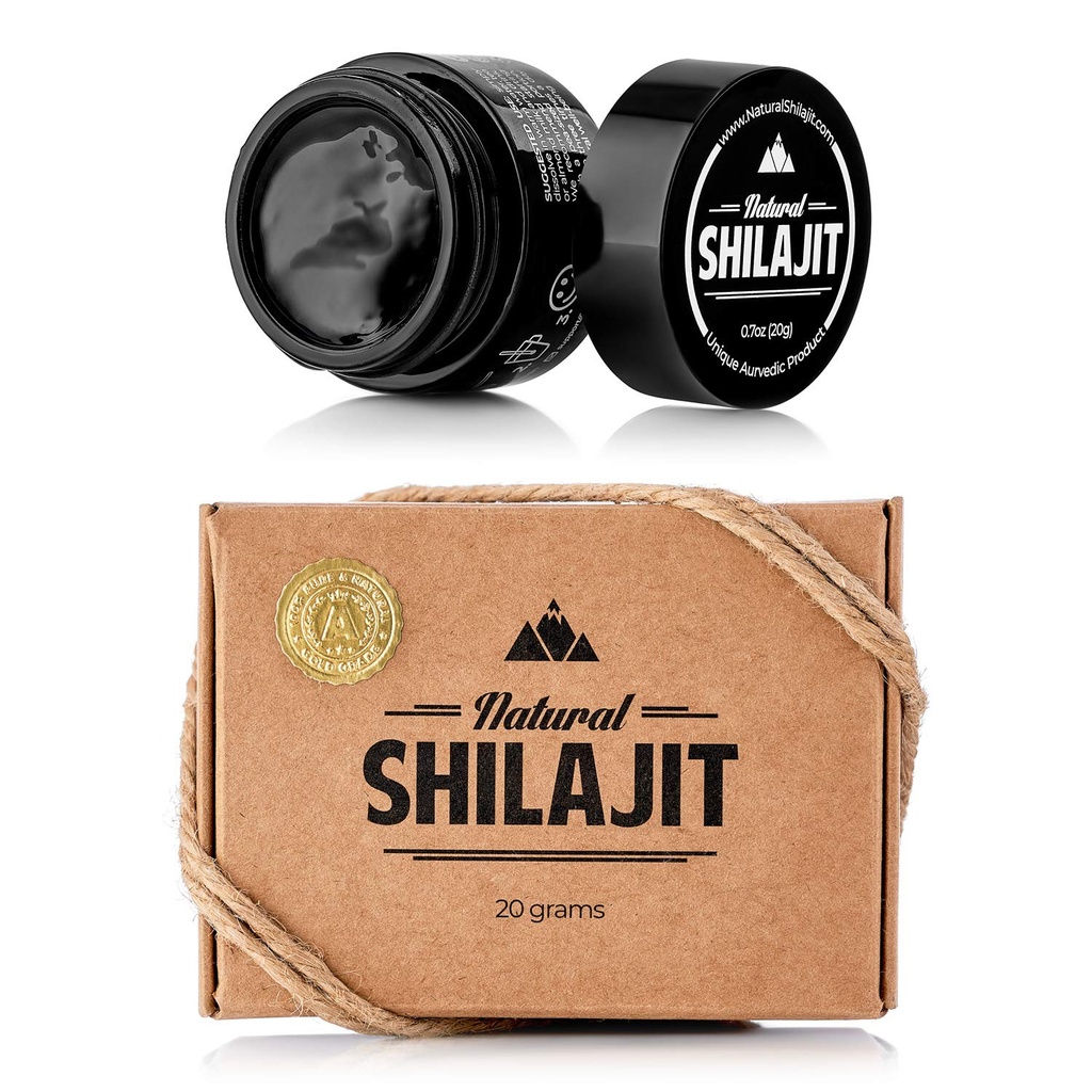 NATURAL SHILAJIT Resin - Shilajit für Herren & Frauen mit Fulvic Acid & Trace Minerals, Pflanzenbasierte Nährstoffe für Energie, Immununterstützung & Vitalität Harz