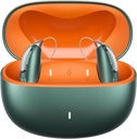 Aides auditives Bluetooth rechargeables pour perte auditive légère à sévère - OTC - Installation intelligente - Conception RIC (Receiver-in-Canal) avec réduction du bruit - Comprend la boîte de recharge, vert