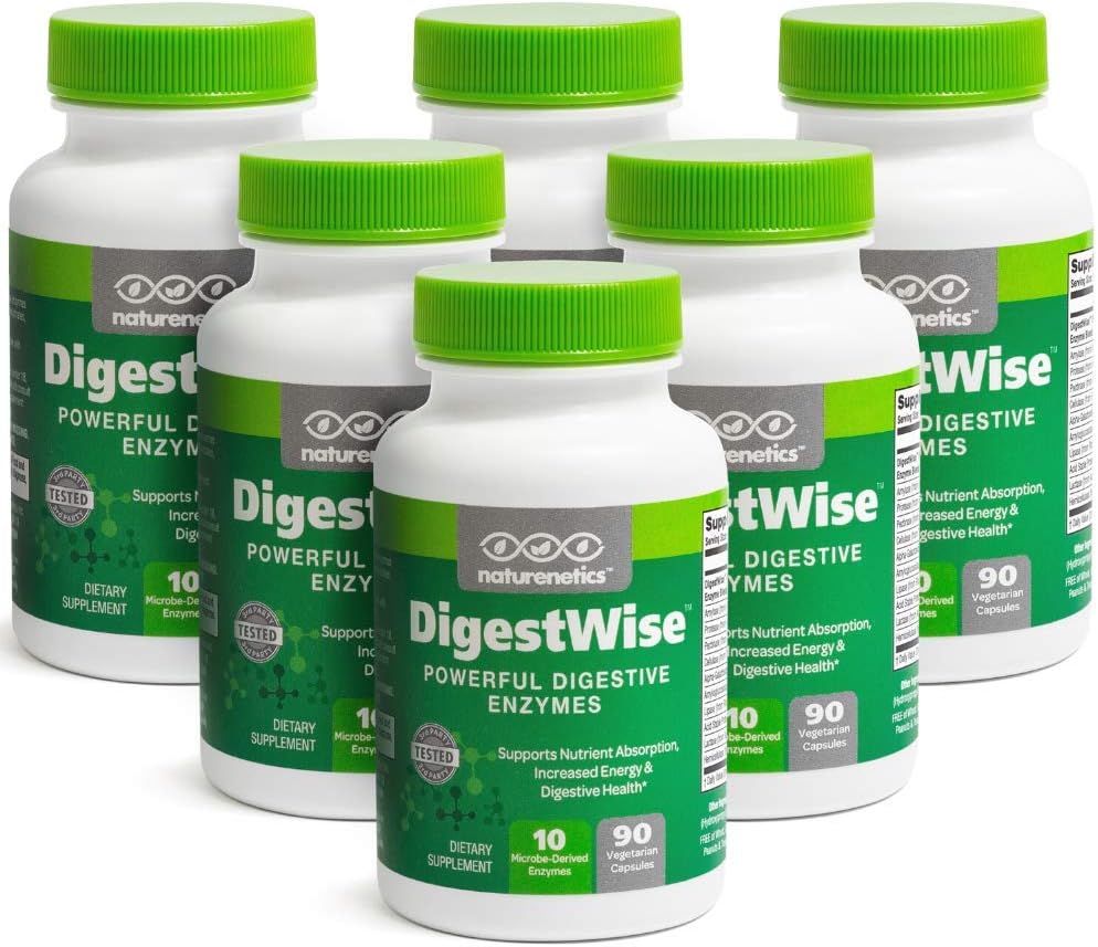 DigestWise Verdauungsenzyme - 10 leistungsfähige Vegan-Enzyme zur Unterstützung von Verdauung, Gas, Bloating & Constipation Relief - Keto Friendly - Lab Tested - 90 Kapseln (6)