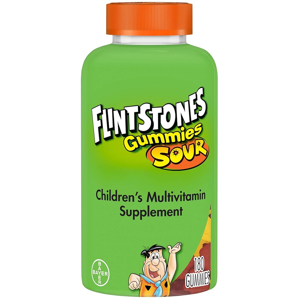 Flintstones -Sour Gummies - 180 Count- 3 Packung